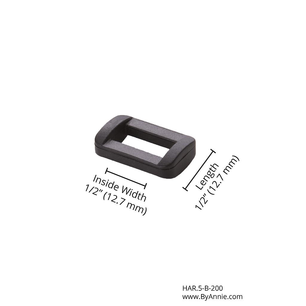HAR.5-B-200 Rectangle Ring - ½" - Black Plastic from ByAnnie