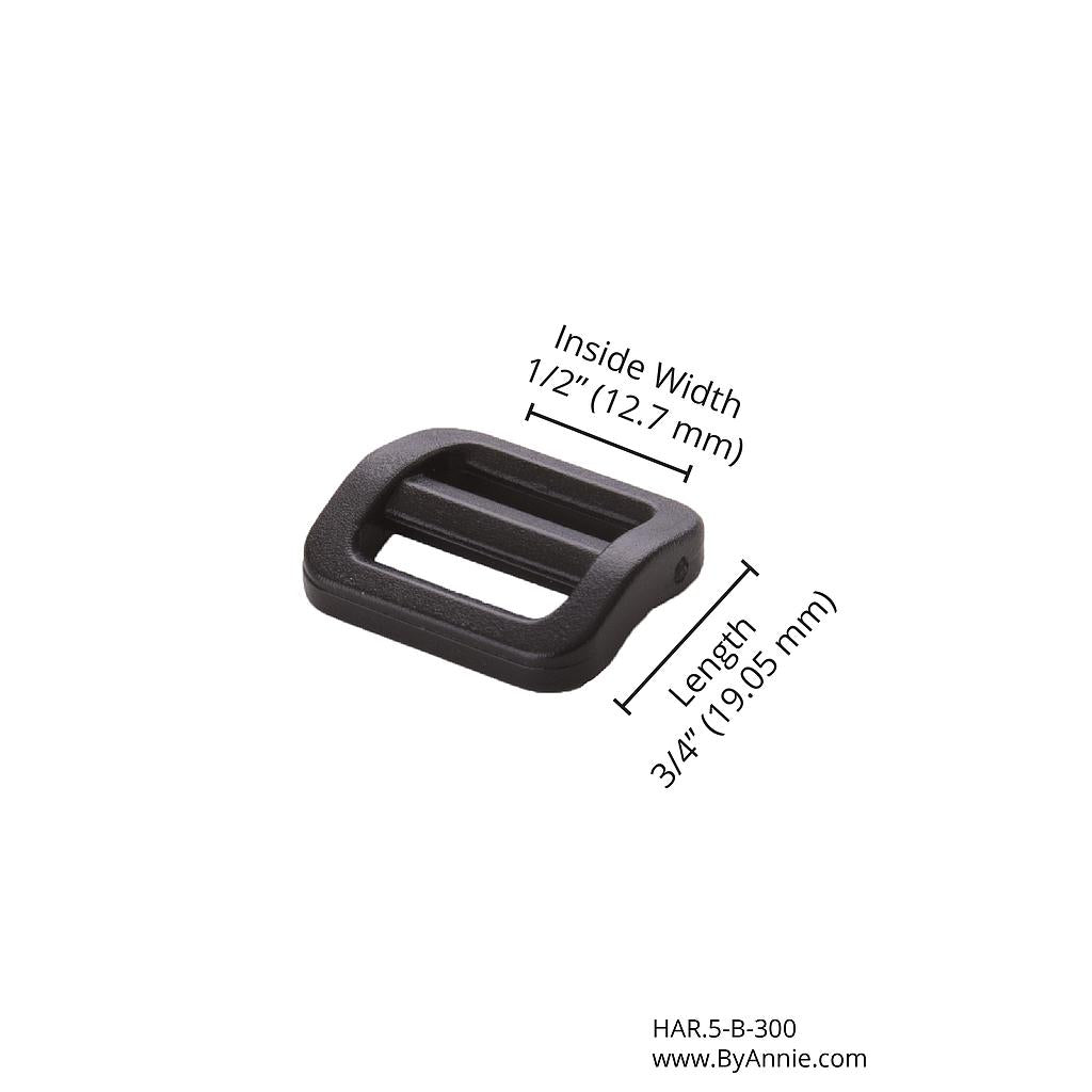 HAR.5-B-300 Slider- ½" - (Black Plastic) from ByAnnie