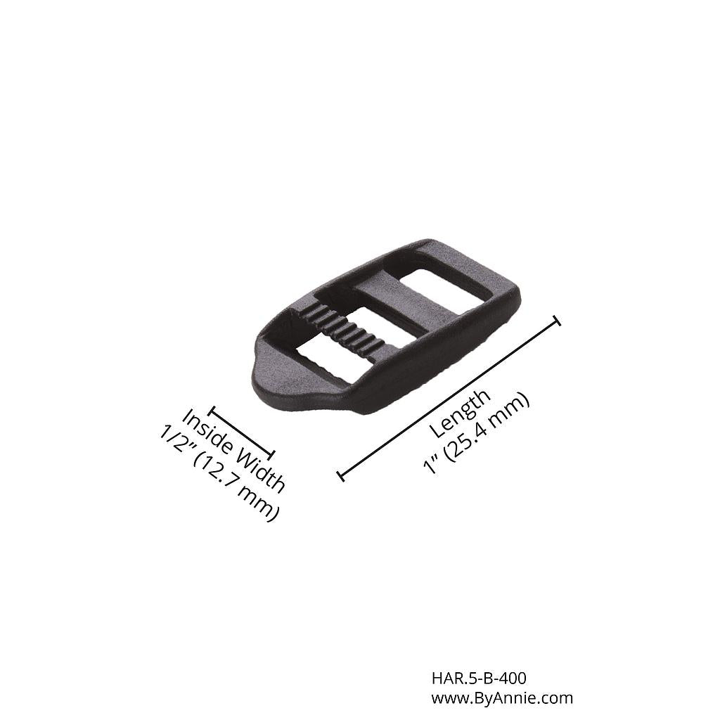 HAR.5-B-400 Strap Adjuster - ½" - (Black Plastic) from ByAnnie
