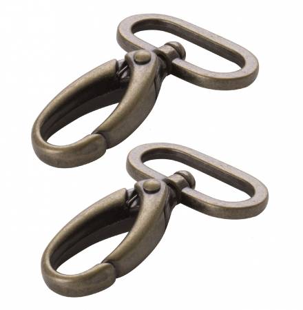 HAR1-SW-AB-TWO Swivel Hook 1in Antique Brass Set of Two from ByAnnie