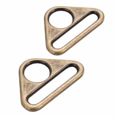 HAR1-TR-AB-TWO Triangle Ring Flat 1in Antique Brass Set of Two from ByAnnie
