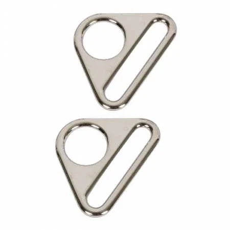 Flat triangle rings, nickel finish, two-piece set