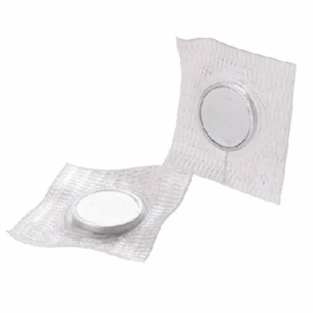 Sew-in magnetic closures with round magnets and white fabric tabs, set of two