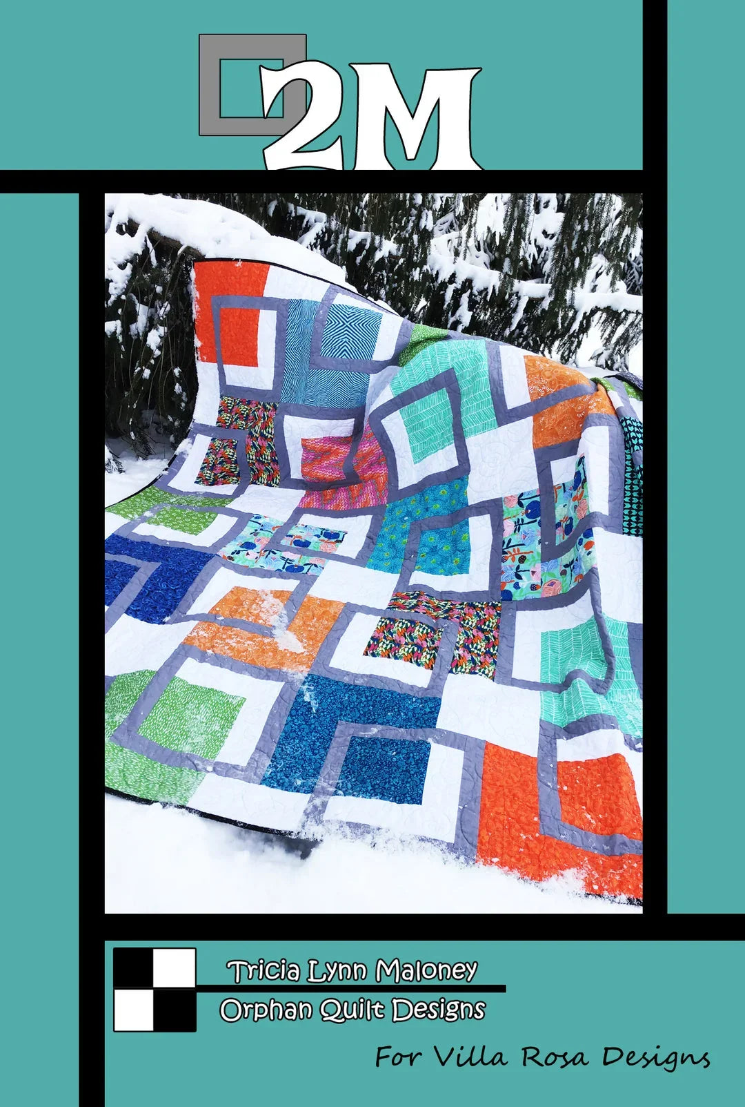 2M quilt pattern: colorful geometric patchwork squares and rectangles on white