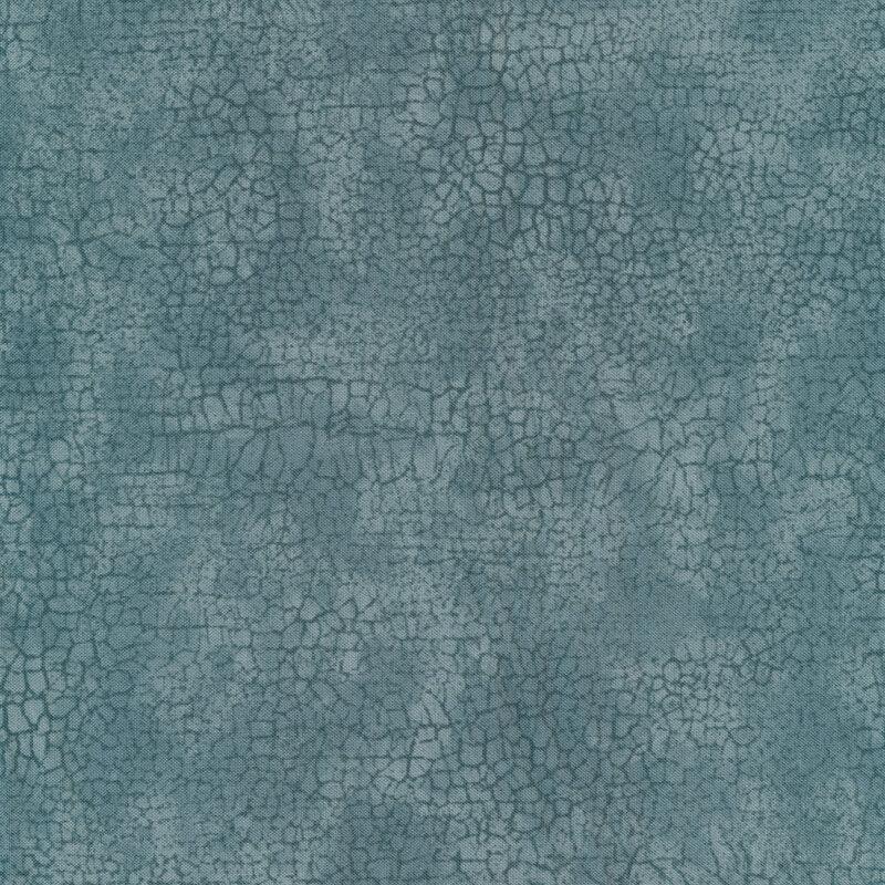 Crackle patterned fabric in Capri blue, textured with fine mosaic cracks