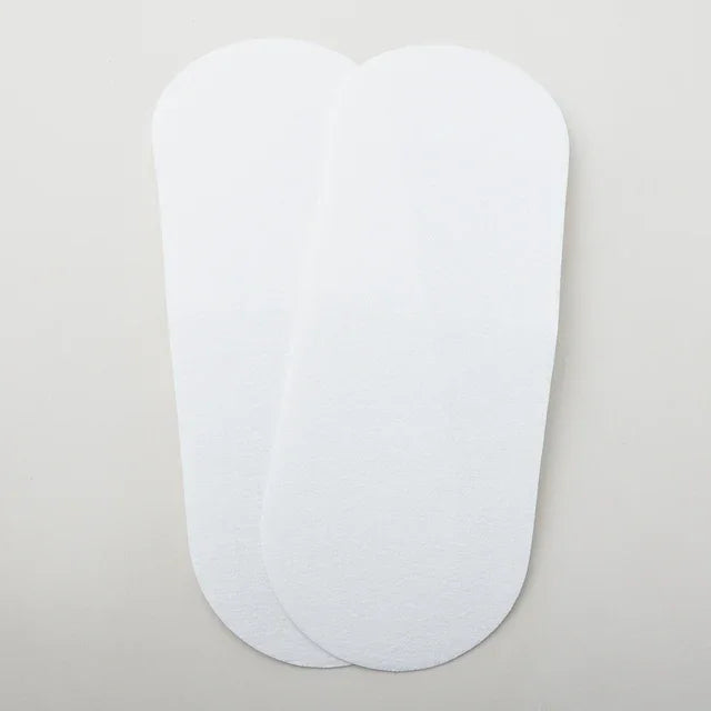 White paper pattern piece template shaped for zip around bag