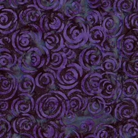 Batiks vineyard batik fabric with purple swirl pattern