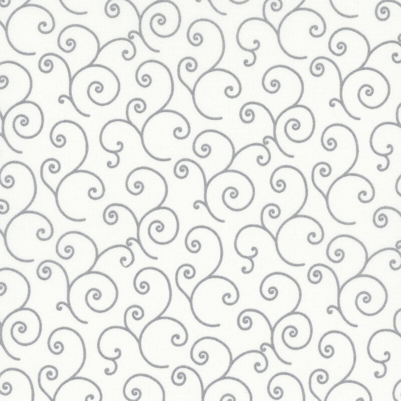 Maywood Kimberbell Basics White/Grey Scroll MAS8243-WK
