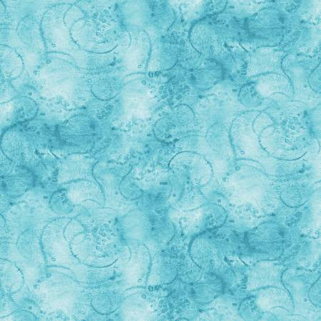Painters Swirl Turquoise from Riley Blake Sold by the Half Yard