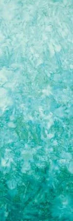 Batik fabric with turquoise ombre floral pattern