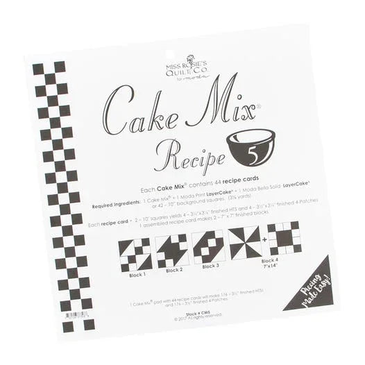 Cake Mix Recipe quilt card #5 by Miss Rosie's Quilt Co., printed instructions