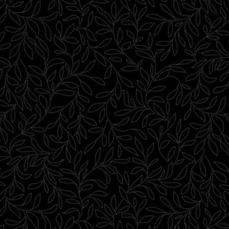 Onyx 2 Dotted Foliage # ONY205526-K Black on Black from P&B Textiles Sold by the Half Yard