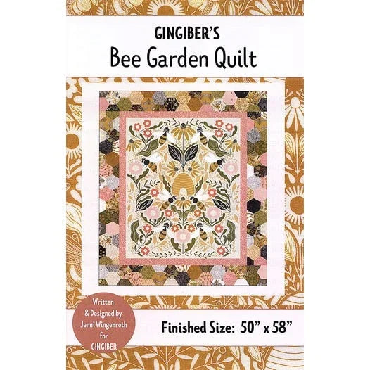 Quilt pattern cover with floral center square, patchwork border, 50×58 in