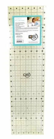 Non-slip ruler with transparent body and grid measurement marks, 6-1/2 in x 24 in