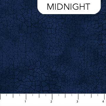 Midnight crackle patterned fabric swatch, dark blue with irregular lines
