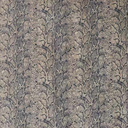 Snake-print cork fabric, gray-beige embossed pattern, close-up