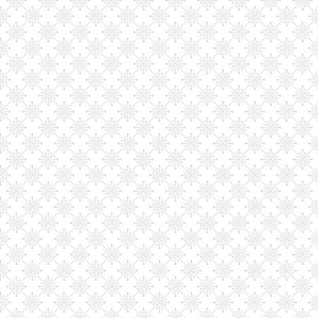 White fabric with allover white snowflake starburst print