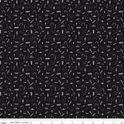 Midnight blue cotton quilting fabric with dashed white specks