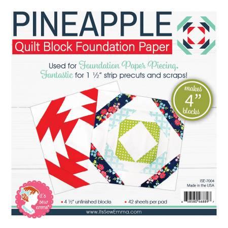 Pineapple quilt block foundation paper set for 4" blocks, 42 sheets