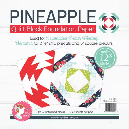 Pineapple 12in Block Foundation Paper Pad # ISE-755 by Lori Holt of Bee in My Bonnet Co.