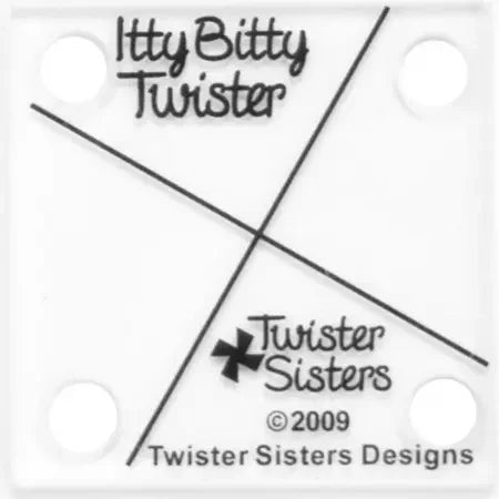 Itty Bitty Twister quilt tool with Twister Sisters logo on white background