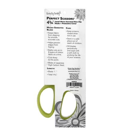 Perfect Scissors Green 4-3/16in Small Micro-Serrated Non-Slip Blade # KKBPSS by Karen Buckley