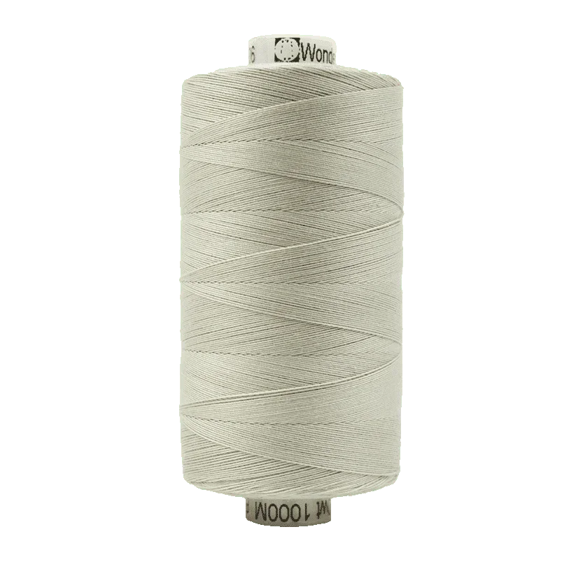 WonderFil Konfetti pale grey cotton thread spool, 50 wt 200 m