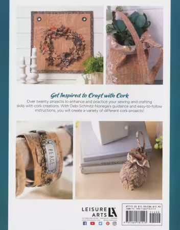 Cork wall hanging with wreath-like fabric details and metal grommets in corners
