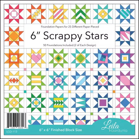 6in Scrappy Stars Foundation Pad # LGD-113 From Leila Gardunia Design
