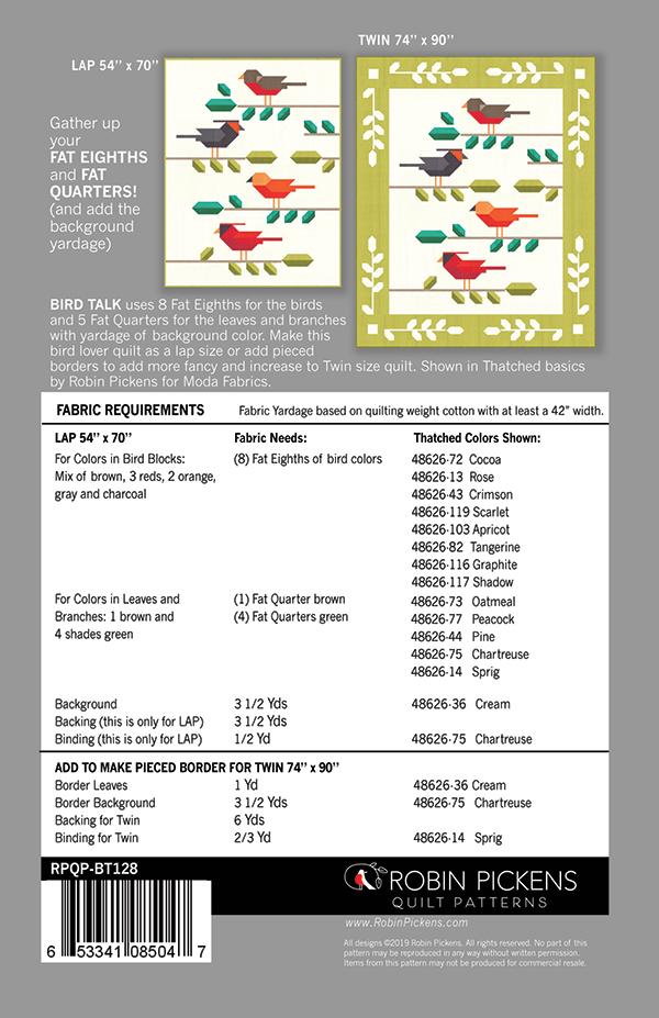 Bird Talk Quilt Pattern RPQP BT128 Robin Pickens#1