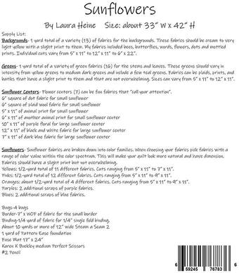 Sunflowers Collage Quilt Pattern by Laura Heine FiberWorks from Moda Fabrics