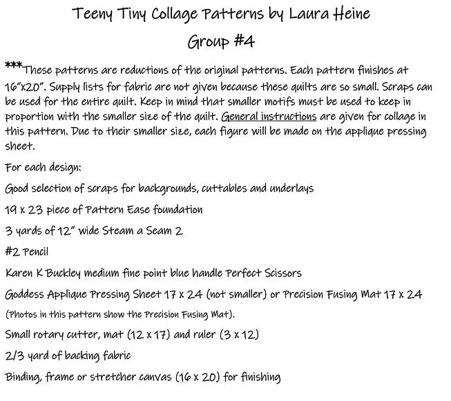 Collage pattern instructions for Sea Turtle, Mermaid, and Octopus, Group #4