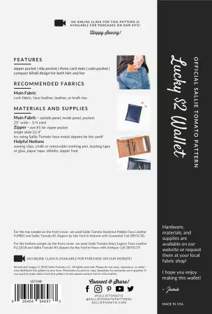 $2 Wallet Pattern # LST148 from Sallie Tomato