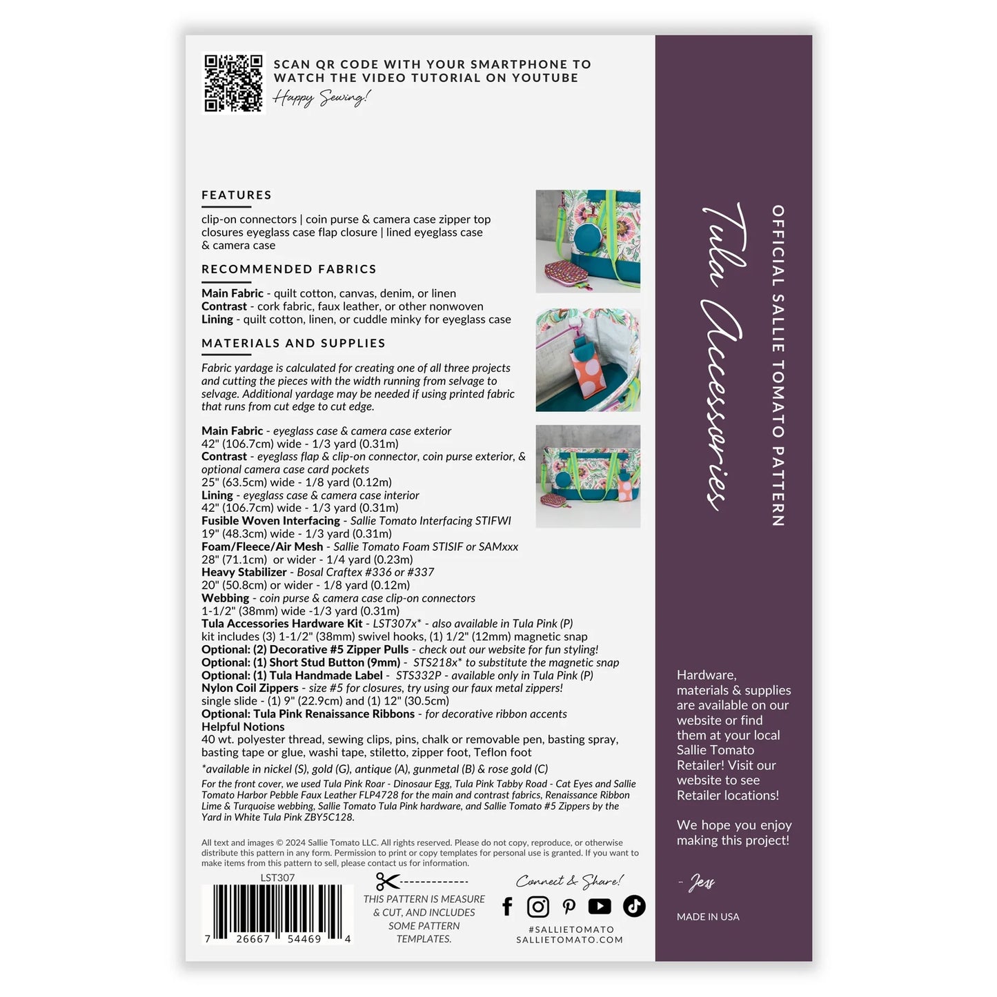 Tula Clip-On Paper Pattern # LST307 by Tula Pink from Sallie Tomato