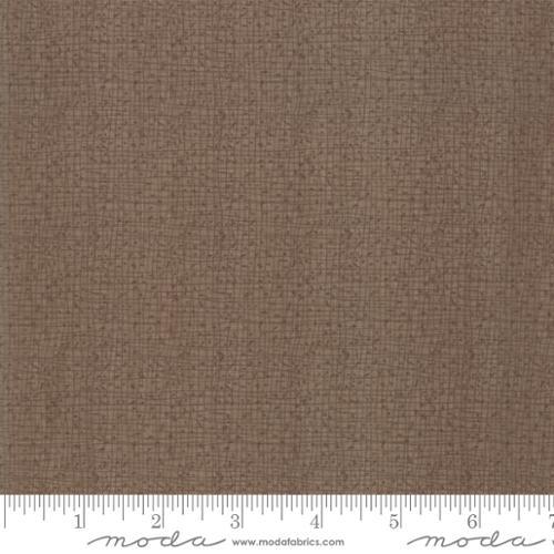 Brown thatched weave cotton fabric, Moda-style texture, 72-inch width