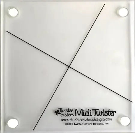 Quilt pinwheel template sheet with cross-cut guide lines and corner holes