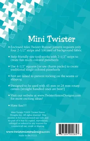 Mini Twister instruction card with back text and barcode