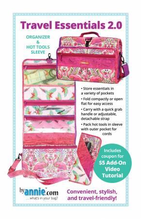 ByAnnie Travel Essentials 2.0 travel organizer sleeve with zip compartments, pink floral