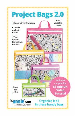 Project Bags 2.0 hand bag pattern packaging with four size tote icons