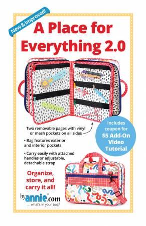 A Place for Everything 2.0 bag organizer sewing pattern with tote illustration