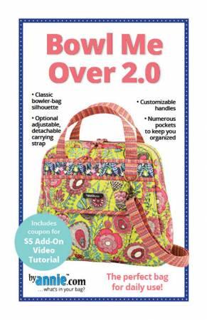 ByAnnie Bowl Me Over 2.0 bag pattern booklet cover with illustrated tote