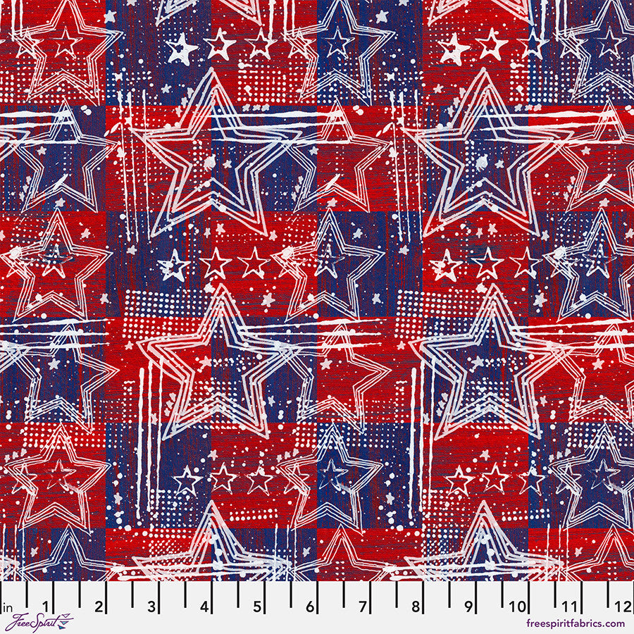 Americana Spangled Stars - Patriotic PWKP088.PATRIOTIC by Katie Pasquini from FreeSpirit Fabrics