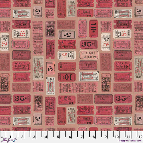 Eclectic Elements Palette Red - Tickets || Tim Holtz Palette Red PWTH222.RED from FreeSpirit Fabrics Sold by the Half Yard