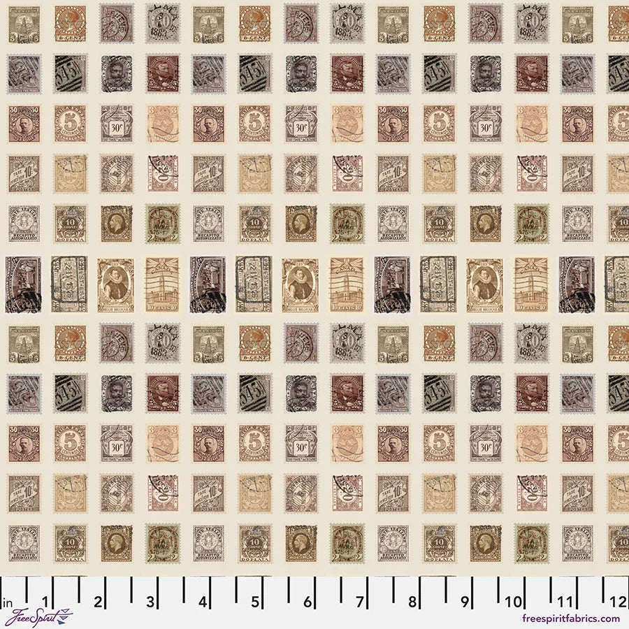 Neutral stamp set with assorted vintage-style square designs, Tim Holtz Palette Neutral