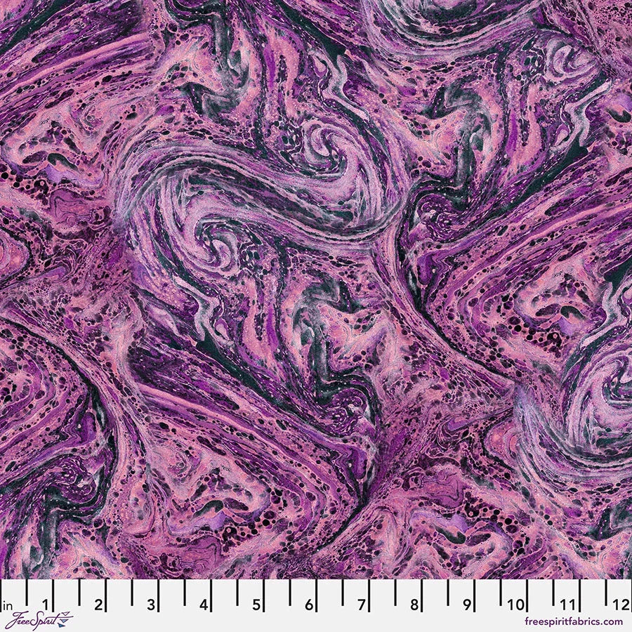 Purple marble fabric swirls with dark and light accents, Eclectic Elements Palette