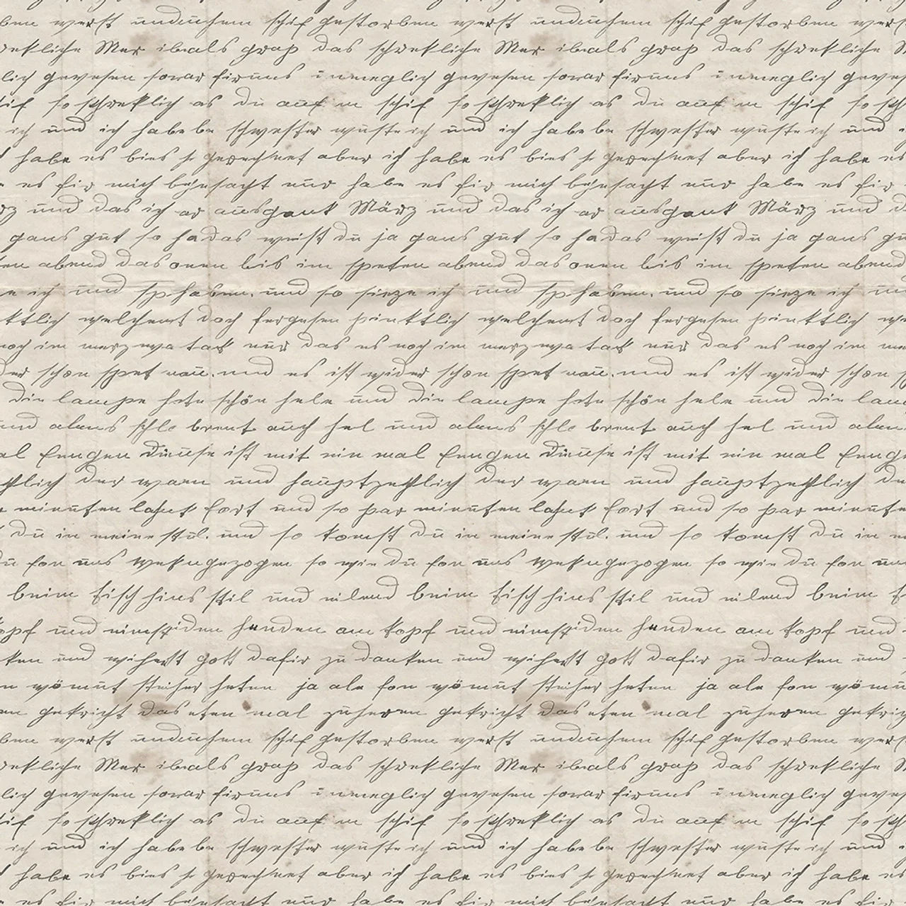 Charcoal fabric with repeating cursive handwriting script pattern