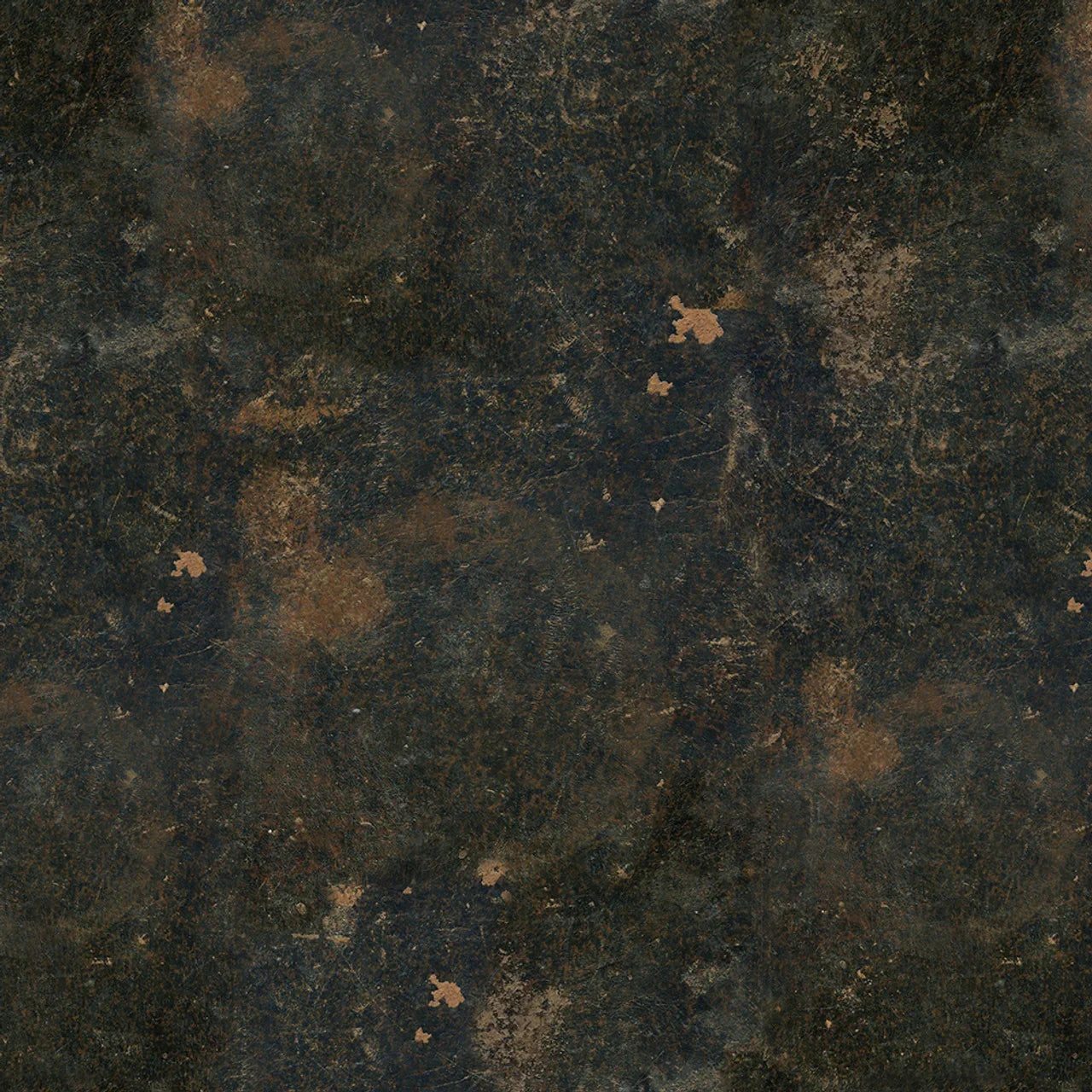 Charcoal printed cotton fabric with mottled texture and speckled flecks