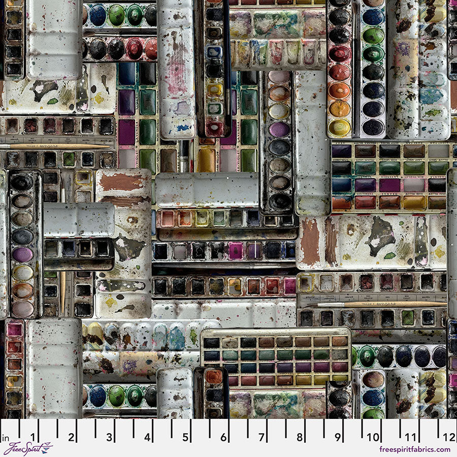 Tim Holtz Eclectic Elements Multi Palette - Multi Watercolors PWTH323.MULTI by Tim Holtz from FreeSpirit Fabrics