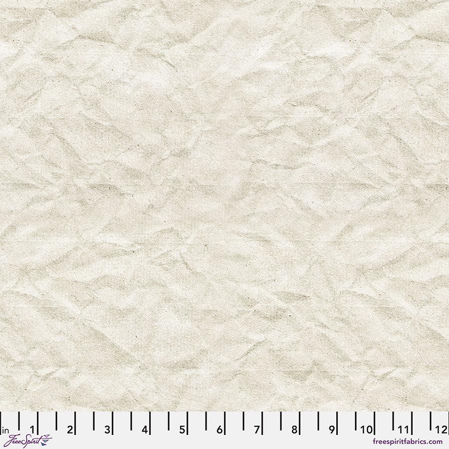 Cotton quilting fabric, light beige with subtle crinkled texture