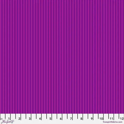 Pink and purple vertical stripe cotton fabric, tiny repeating pinstripes